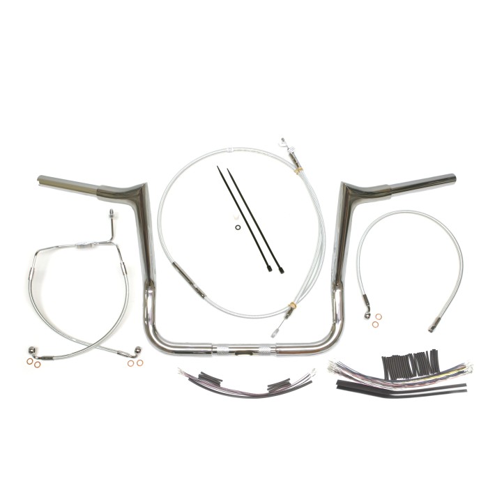 Black Vinyl EZ Install Kit for 14 Handlebars (Clutch Cable Extension  Included)