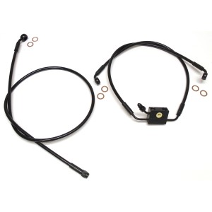 XR Stainless BLK/BLK M8 Softail Dual Disc ABS Lower and 30" Upper Brake Line