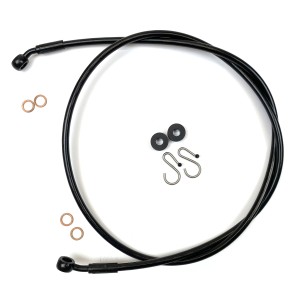 XR OE Style Black w/Black Fittings Non-ABS Single Disc DOT Brake Line for Indian