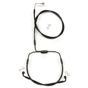 XR Black Coated ABS Lower Brake Line w/ Black Fittings