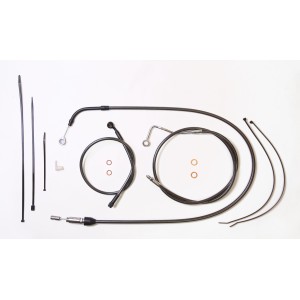 Black Pearl Touring Handlebar Installation Kit w/ Quick Connect Clutch Cable for 10" Apes