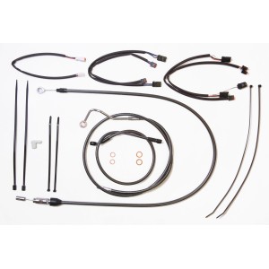 Black Pearl Touring Handlebar Installation Kit w/ Quick Connect Clutch Cable for 12"-14" Apes