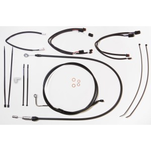 XR OE Style Black w/Black Fittings Touring Handlebar Kit with Quick Connect Clutch for 15" - 17" Apes