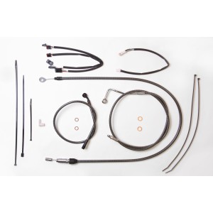 KARBONFIBR Touring Handlebar Installation Kit w/ Quick Connect Clutch Cable for 15"-17" Apes