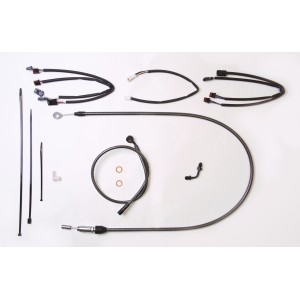 KARBONFIBR Touring Handlebar Installation Kit w/ Quick Connect Clutch Cable for 18"-20" Apes