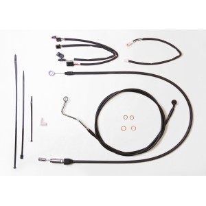 XR OE Style Black w/Black Fittings Touring Handlebar Kit with Quick Connect Clutch for 12" - 14" Apes