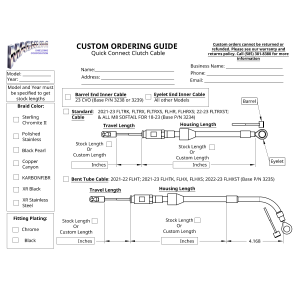 Custom Quick Connect Clutch Cable 