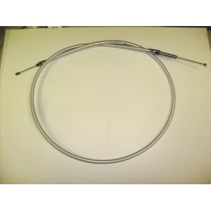 Polished Stainless Clutch Cable One-Piece Big Twin Alt Length