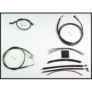 Black Pearl Touring Handlebar Installation Kit 12" - 14" Ape Hangers