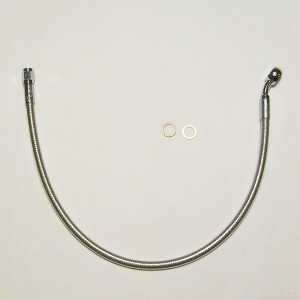 Polished Stainless Designer ABS Upper DOT Brake Line 38" 35° 7/16"